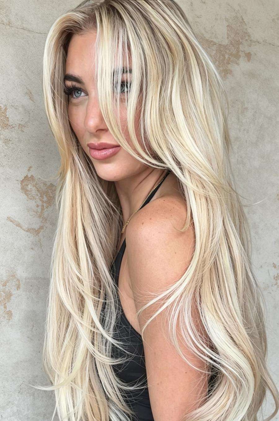 Bright platinum beach waves